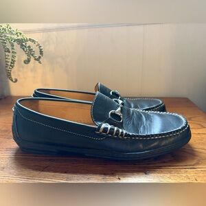 Peter Millar Crown Leather Bit Black Loafers